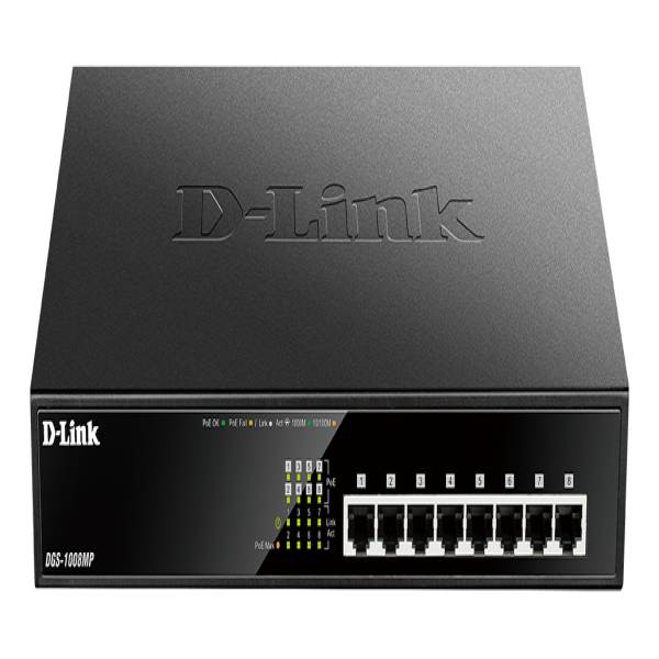 D_Link_DGS_1008MP_Netzwerk_Switch_Unmanaged_Gigabit_Ethernet_10_100_1000_Power_over_Ethernet_PoE_1U_Schwarz