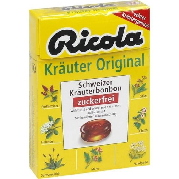 Ricola® Schweizer Kräuterbonbons Box Kräuter Original ohne Zucker 50g