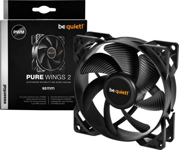 BeQuiet Pure Wings 2 92mm PC-Gehäuse-Lüfter Schwarz (B x H T) 92 25mm