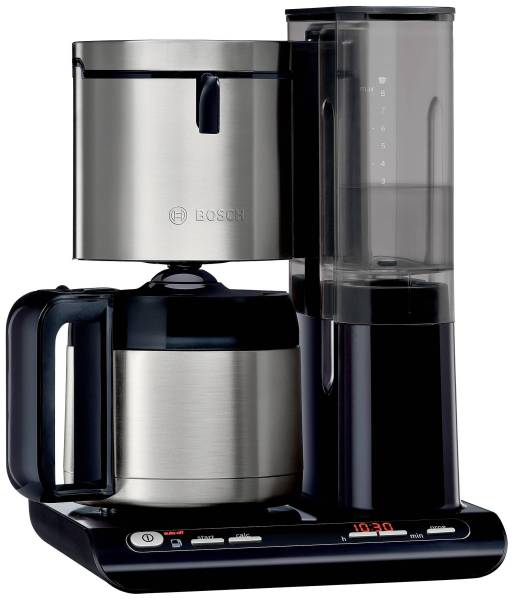 Bosch Haushalt TKA8A683 Kaffeemaschine Edelstahl, Schwarz Fassungsvermögen Tassen=8 Isolierkanne