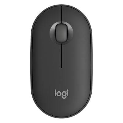 Logitech Pebble Mouse 2 M350S Graphite - Schlanke, kompakte Bluetooth-Maus