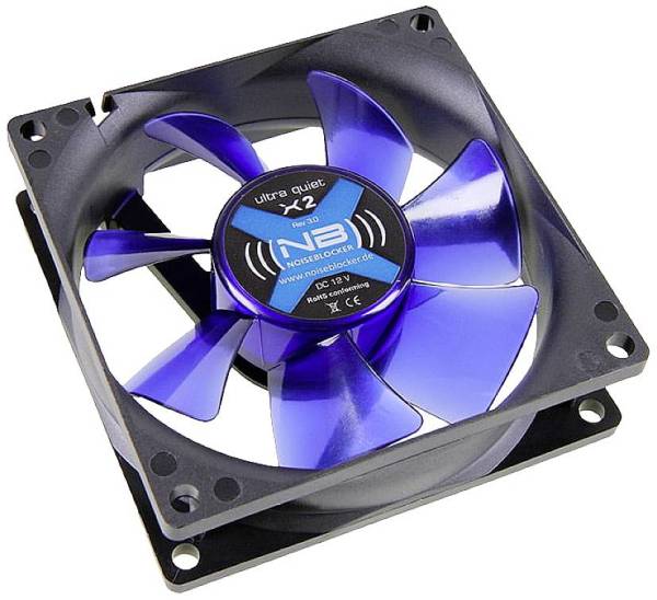 NoiseBlocker BlackSilent Fan X2 PC-Gehäuse-Lüfter Schwarz (B x H T) 80 25mm