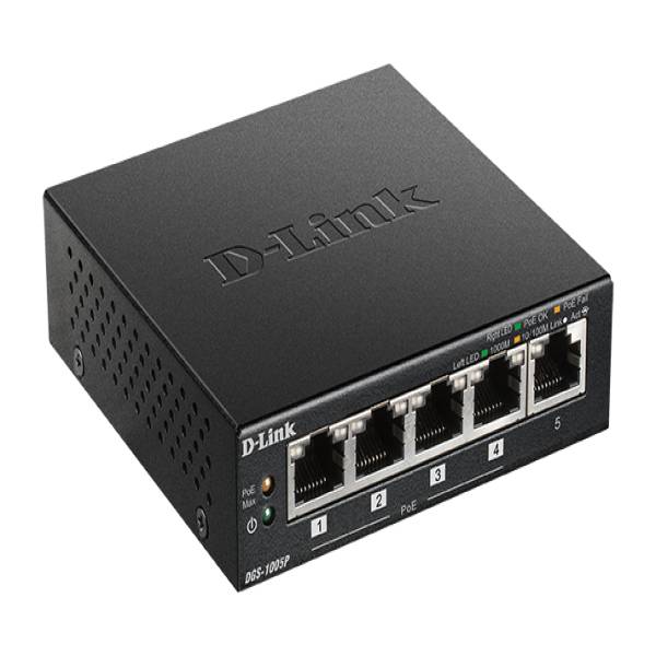 D_Link_DGS_1005P_E_Netzwerk_Switch_Unmanaged_Gigabit_Ethernet_10_100_1000_Power_over_Ethernet_PoE_Schwarz