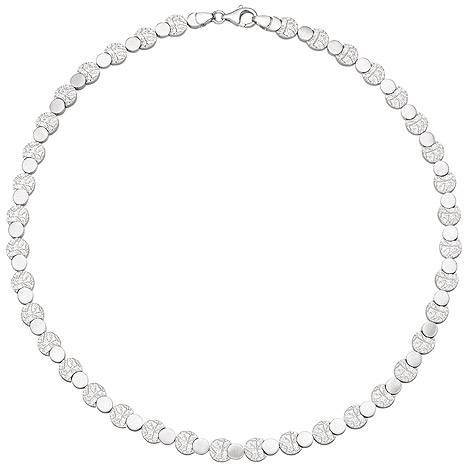 SIGO Collier Halskette 925 Sterling Silber gehämmert 45 cm Kette Silberkette