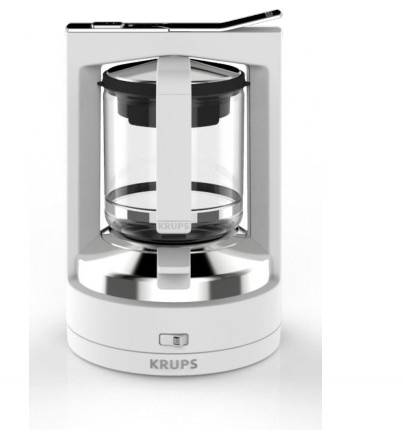 Krups KM468210 Kaffeemaschine Weiß Fassungsvermögen Tassen=12 mit Druckbrühsystem