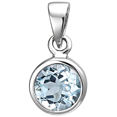 SIGO Anhänger 925 Sterling Silber 1 Blautopas hellblau blau