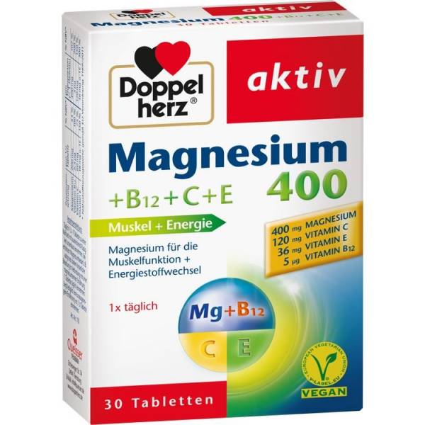 Doppelherz aktiv Magnesium 400 +B12+C+E 30