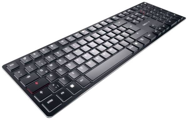 CHERRY KW X ULP Bluetooth Tastatur Deutsch, QWERTZ Schwarz Geräuscharme Tasten, Wiederaufladbar