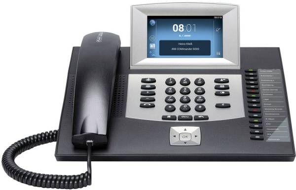 Auerswald COMFORTEL 2600 IP schwarz Systemtelefon,VoIP Android, Anrufbeantworter, Freisprechen, Opti