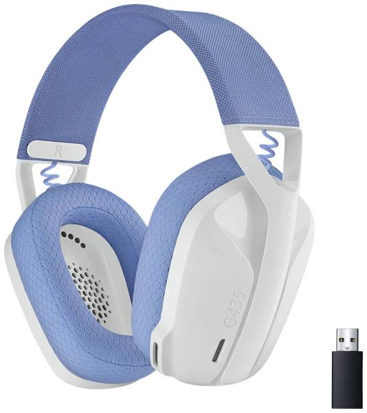 Logitech G435 LIGHTSPEED Gaming Over Ear Headset Bluetooth Stereo Weiß Lautstärkebegrenzung