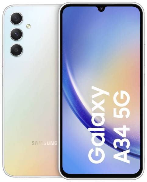 Samsung Galaxy A34 5G Smartphone 128GB 16.8cm (6.6 Zoll) Silber Hybrid-Slot