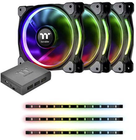 Thermaltake Riing Plus 12 RGB Kit PC-Gehäuse-Lüfter Schwarz, (B x H T) 120 25mm inkl
