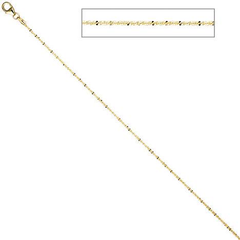 SIGO Criss-Cross Kette 333 Gelbgold 1,3 mm 40 cm Gold Halskette Goldkette Karabiner