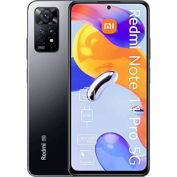 Xiaomi Redmi Note 11 Pro 5G Smartphone 128GB 16.9cm (6.67 Zoll) Graphitgrau Android™ Dual-SIM