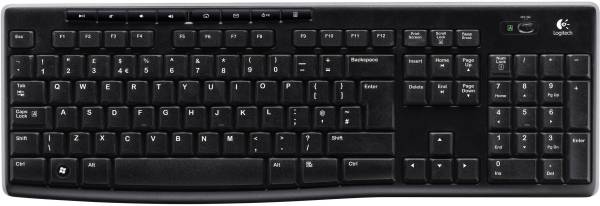 Logitech K270 Wireless Keyboard Funk Tastatur Deutsch, QWERTZ, Windows Schwarz Spritzwassergeschü