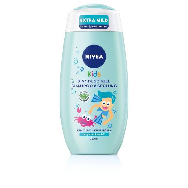 NIVEA Kids 3in1 Duschgel, Shampoo & Spülung Apfelduft Duschgel 250.0 ml