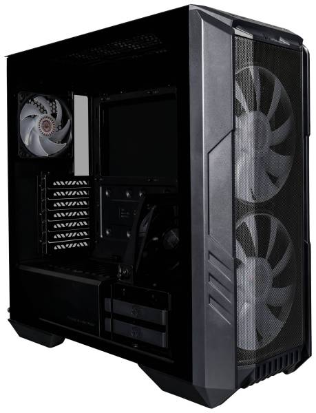 Cooler Master HAF 500 Midi-Tower PC-Gehäuse Schwarz 3 Vorinstallierte LED Lüfter, Seitenfenster, S