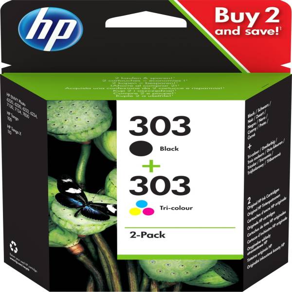 HP-303-2er_Pack-Schwarz-Cyan-Magenta-Gelb-Original-Tintenpatronen