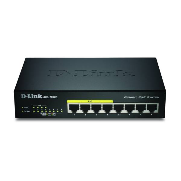D_Link_DGS_1008P_E_Netzwerk_Switch_Unmanaged_L2_Power_over_Ethernet_PoE_Schwarz