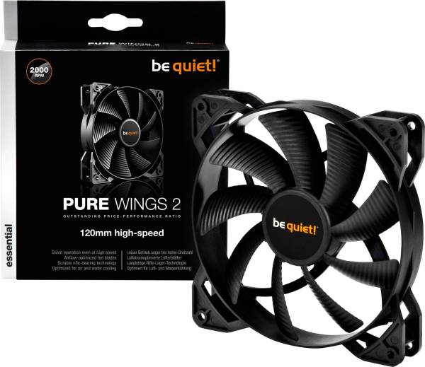 BeQuiet Pure Wings 2 PC-Gehäuse-Lüfter Schwarz (B x H T) 120 25mm