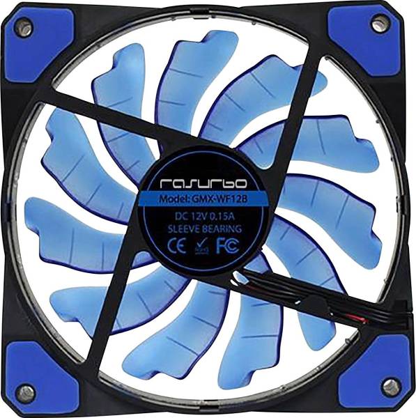 Rasurbo Fan 120 PC-Gehäuse-Lüfter Blau (B x H T) 25mm inkl. LED-Beleuchtung