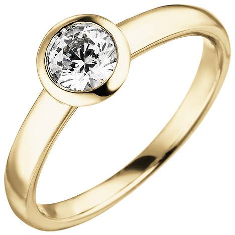 SIGO Damen Ring 585 Gold Gelbgold 1 Diamant Brillant 0,50 ct. Diamantring Solitär