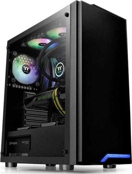 Thermaltake H100 TG Midi-Tower PC-Gehäuse Schwarz 1 vorinstallierter Lüfter, Seitenfenster