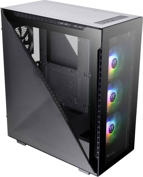 Thermaltake Divider 500 TG ARGB Midi-Tower PC-Gehäuse Schwarz 3 Vorinstallierte LED Lüfter, 1 vori