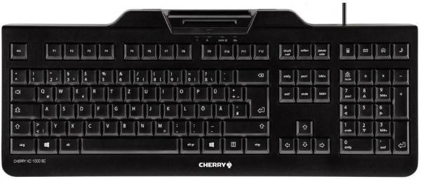 Cherry KC 1000 SC USB Tastatur Deutsch, QWERTZ, Windows Schwarz Chipkarten-Leser