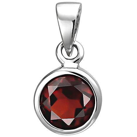 SIGO Anhänger 925 Sterling Silber 1 Granat rot