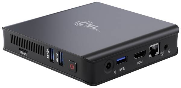 CSL Computer Mini PC Narrow Box Ultra HD Compact v4 Intel Celeron N4120 4GB RAM 128GB eMMC