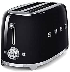 Smeg SMEG 2-Scheiben Toaster TSF01, schwarz lackiert 6 Röstgradstufen 31x19,5x19,8cm