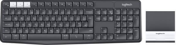 Logitech K375s Multi-Device Bluetooth Tastatur Deutsch, QWERTZ, Windows Graphit, Grau, Weiß Spr