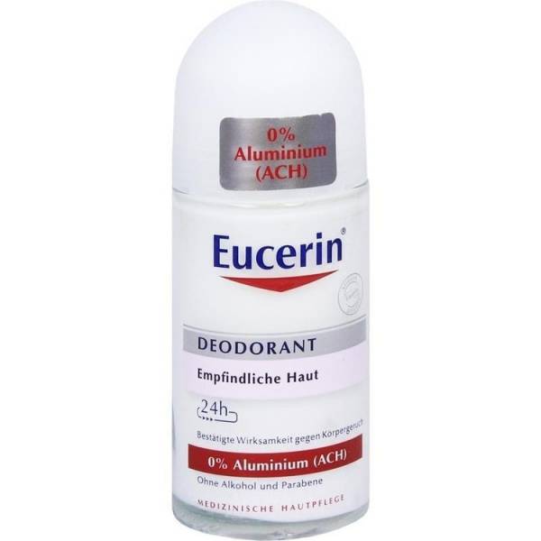 Eucerin Deodorant Roll-on Empfindliche Haut 48h 0% Aluminium