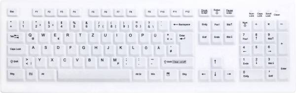 Active Key AK-C8100F Medical USB Hygiene-Tastatur Deutsch, QWERTZ, Windows Weiß Silikonmembra