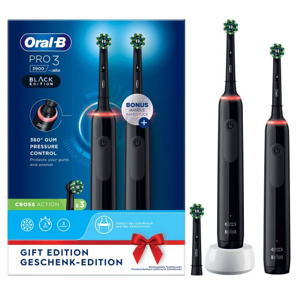 Oral-b Elektrische Zahnbürste Pro 3 + 2. Handstück In Black 1.0 Pieces