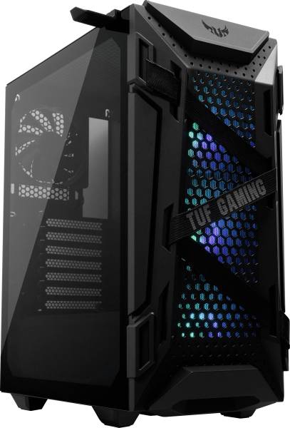 Asus TUF GT301 Midi-Tower PC-Gehäuse, Gaming-Gehäuse Schwarz 3 vorinstallierte Lüfter, Seitenfens